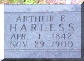 NEW HEADSTONE: Arthur E. Harless Apr. 1 1842 Nov 29 1900 Submitted by Dean Harless (ldh@intellex.com)